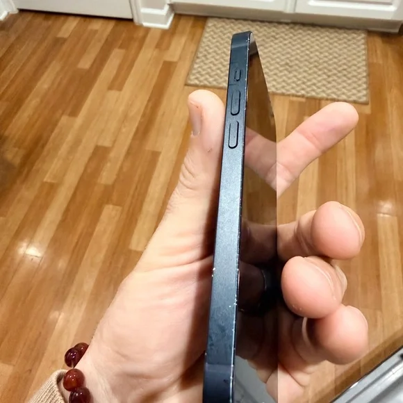 Black Smartphone with Blue and White Display